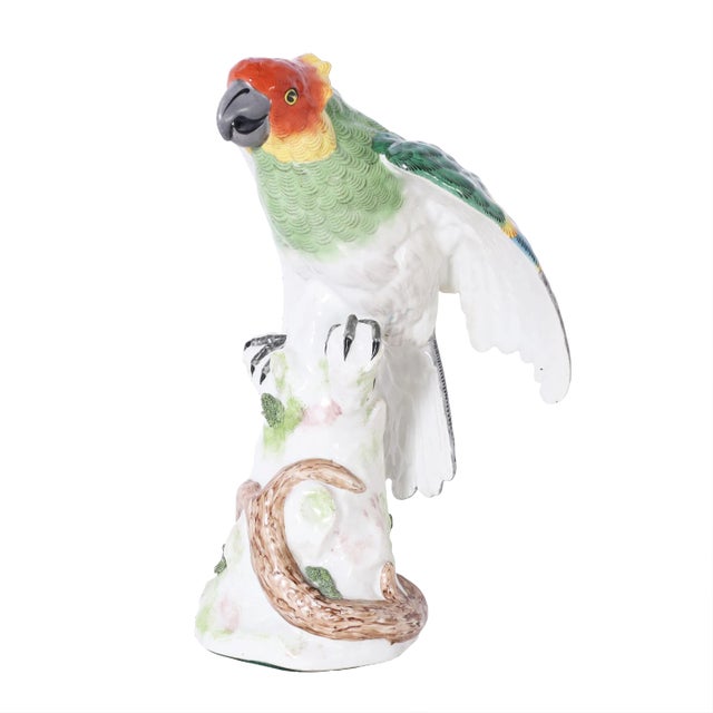 German Porcelain Parrot For Sale