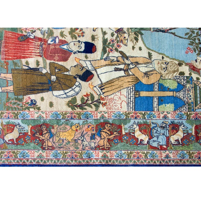 Early 20th Century Pictorial Isfahan Rug For Sale - Image 9 of 15