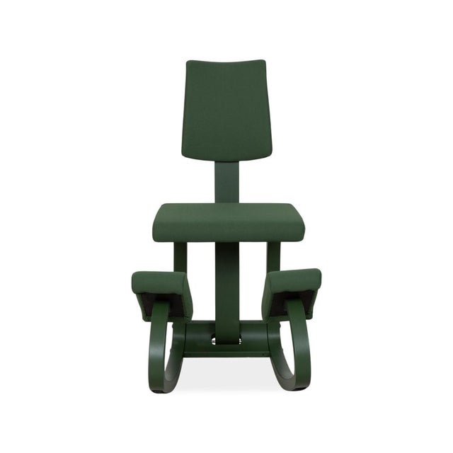 Green Variable Plus Monochrome Kneeling Chair in Wooden and Green Fabric from Varier For Sale - Image 8 of 12
