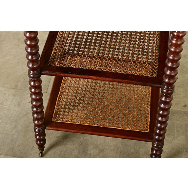 French 19th Century Walnut and Marble Etagere-Side Table For Sale - Image 9 of 12