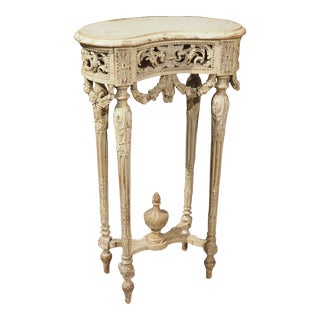 Antique Painted Louis XVI Kidney Table From France, Circa 1780 For Sale