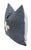 French Blue and Cream Appliqué Cross Wool & Linen Feather/Down Pillow For Sale - Image 4 of 6