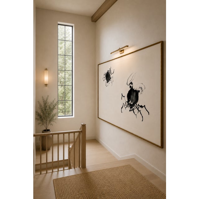 Black Japanese Crabs by Katsushika Hokusai, Vintage Japanese Art Print Reproduction, 60" X 40" For Sale - Image 8 of 10