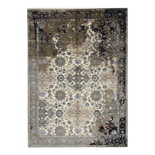 Handwoven Transitional Area Rug 10x14 For Sale