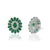 Not Yet Made - Made To Order Contemporary Emerald & Diamond Floral Stud Earrings in 14k White Gold- A Pair For Sale - Image 5 of 12