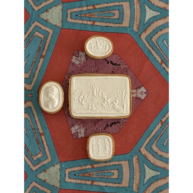 Grand Tour Antique Italian Grand Tour Plaster Intaglios - Set of 5 (Group #3) For Sale - Image 3 of 16