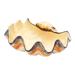 Vintage 1980s Fitz and Floyd Shell Serving Dish For Sale