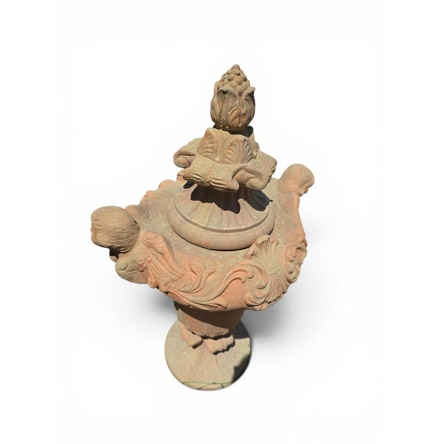 Large Italian Terracotta Garden Urns, 1970s, Set of 2 For Sale - Image 9 of 11