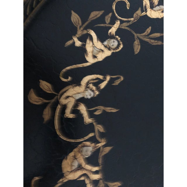 Paint John Richard Collection Oval Black Scroll Monkey Tray For Sale - Image 7 of 12