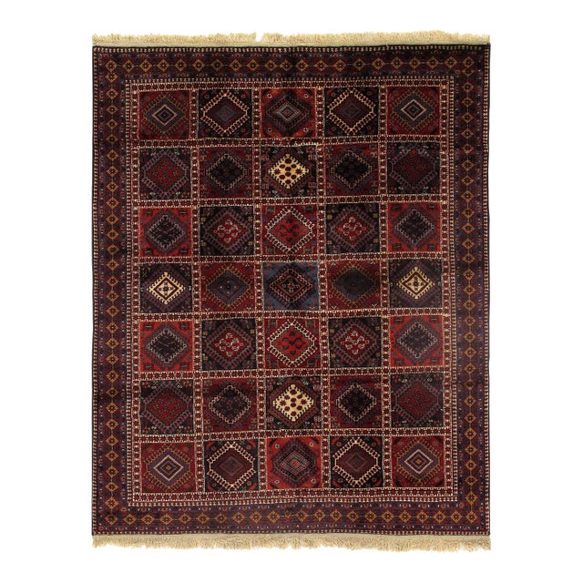 Red Persian Hand Knotted Yalameh 6'7'' X 8'2'' For Sale