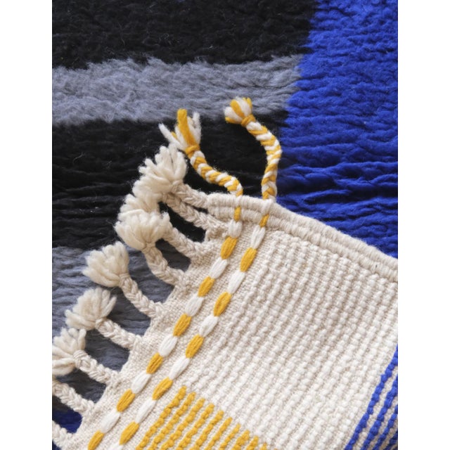 Textile Small Moroccan Handknotted Wool Rug - 3.7 X 1.8 Ft For Sale - Image 7 of 8