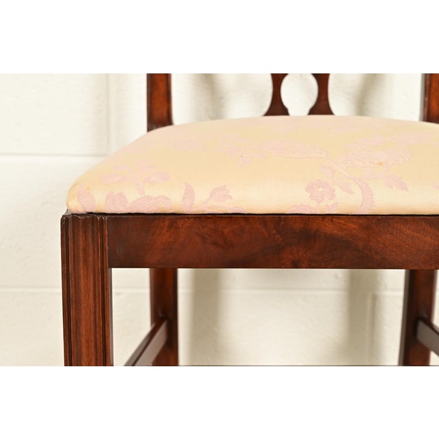 Brown Baker Furniture Style Georgian Carved Mahogany Dining Chairs, Set of Four For Sale - Image 8 of 12