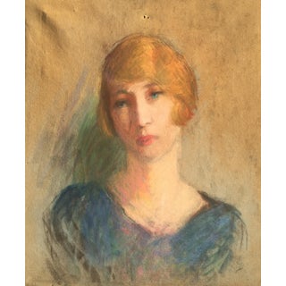 Vintage French Oil Painting Portrait For Sale