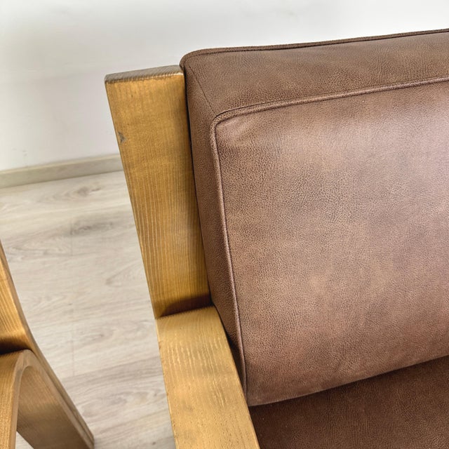 Brown Walter Knoll Lounge Chairs - A Pair For Sale - Image 8 of 10