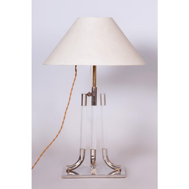 Mid-Century Table Lamp in Chrome-Plated Steel and Glass, Italy, 1970s For Sale - Image 10 of 10