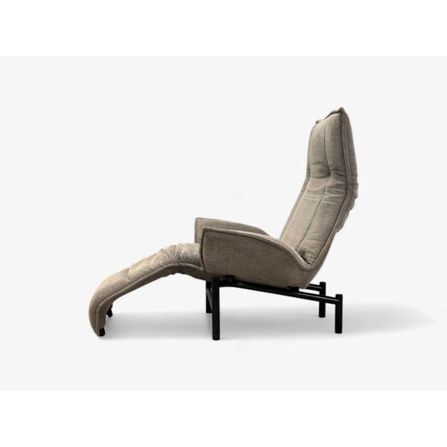 Gray Vico Magistretti, Italian Modern, Fabric, Metal, Veranda Lounge Chair, 1980s For Sale - Image 8 of 14