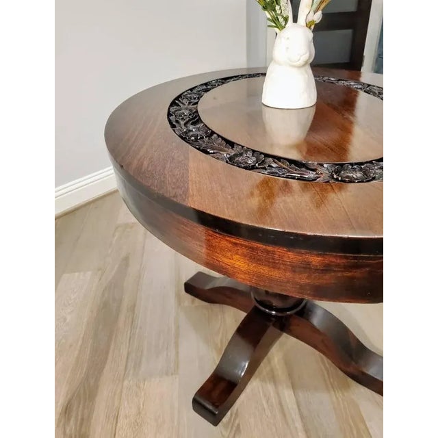 19th Century Carved Rosewood Oval Centre Entry Table For Sale - Image 4 of 11