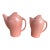 1930s Art Deco Susie Cooper - Pink 2055 - Small Kestrel-Shaped Hot Water Pot & Coffee Pot Set - Set of 2 For Sale