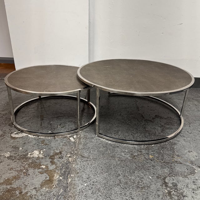 Four Hands Bentley Shagreen Nesting Coffee Tables For Sale - Image 12 of 12