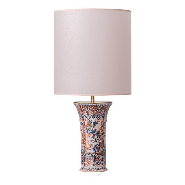 Antique Delft Chinoiserie Faience Table Lamp by Géo Martel, 1890s For Sale