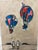 Mid-Century Modern 1960s Mid-Century Modern Whimsical Hot Air Balloons Original Canvas Painting by Giannini For Sale - Image 3 of 4