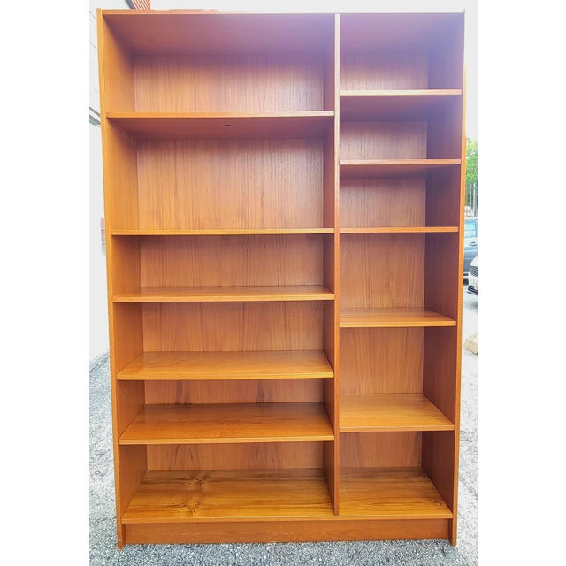 1970s Domino Møbler Double-Bay 6-Shelf Teak Bookcase For Sale - Image 10 of 15