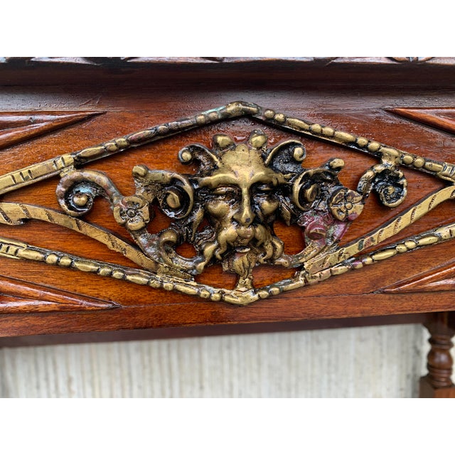 Early 20th Carved Walnut Side Table With One Drawer and Bronze Mounts For Sale - Image 11 of 13