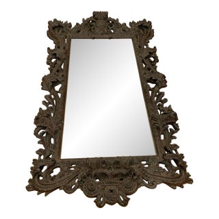 Vintage Monumental Rococò Style Rectangular Wall Mirror For Sale