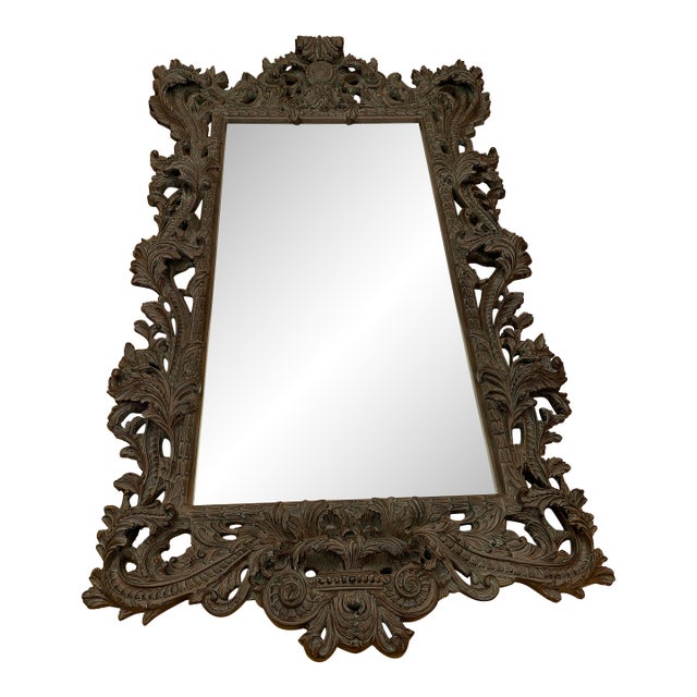 Vintage Monumental Rococò Style Rectangular Wall Mirror For Sale