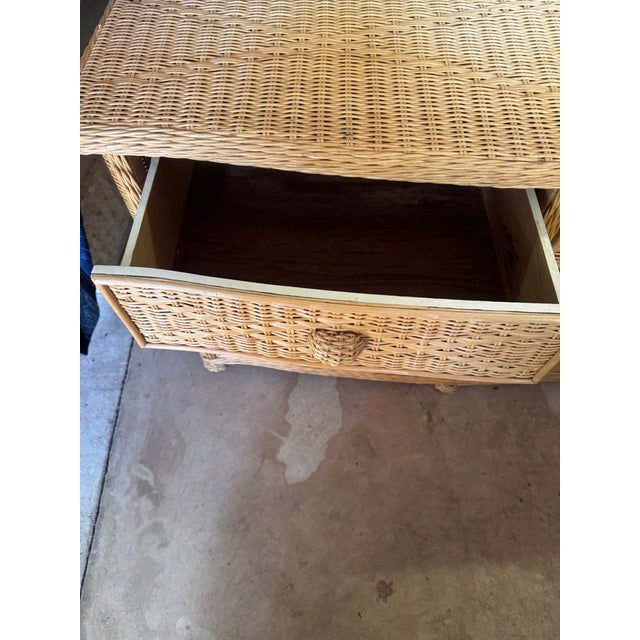Vintage Natural Woven Rattan Six-Drawer Dresser For Sale - Image 10 of 12