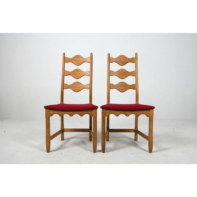 1970s Ten Oak Dining Chairs Attributed to Henning Kjaernulf - 1970s For Sale - Image 5 of 10