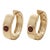 Garnet Flush Set Huggie Hoop Earrings - Dainty Minimalist Hoops - A Pair For Sale