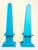 Turquoise Pair of Hand-Painted Solid Wood Decorative Obelisks – Vibrant Turquoise Color For Sale - Image 8 of 15