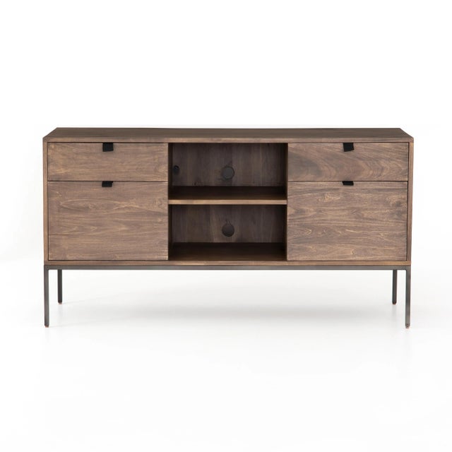Four Hands Trey Modular Filing Credenza, Auburn Poplar For Sale - Image 4 of 10