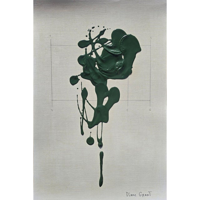 Set of 6 - One-of-a-Kind Dark Green Botanical Organic Modern Original Oil Paintings / Herbarium / Floral / Earth Tones For Sale - Image 4 of 11