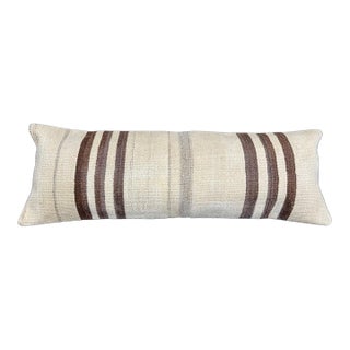 Turkish Hemp Pillow Cushion Natural Beige Brown Cushion Cover 14x40 For Sale
