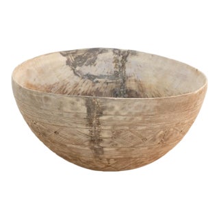 African Bleached Wood Milk Bowl For Sale