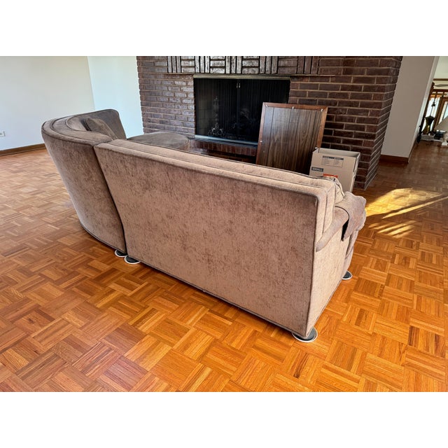 1950s Mid Century Modern Serpentine 2 Piece Sectional Sofa For Sale - Image 5 of 8
