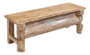 Vintage Indian Wooden Bench, 1950s