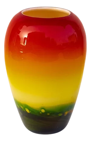 Glass Enameled Vase, 1950s