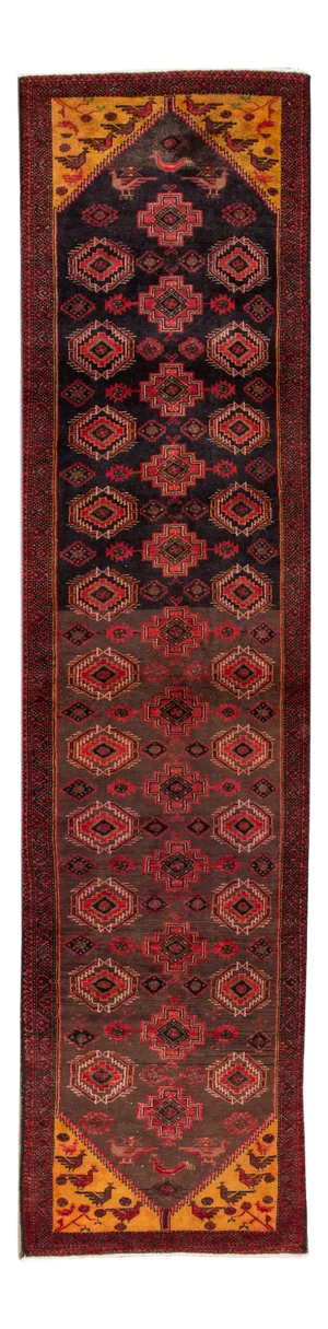 Brown Vintage Persian Gabbeh Handmade Wool Rug