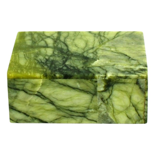 Rutile Serpentine Box Watergrass Green Gemstone Box For Sale