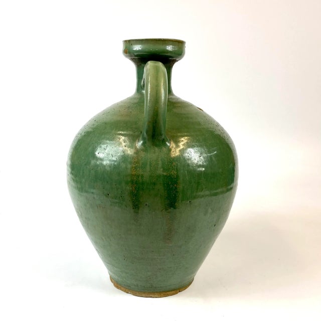 19th Century Chinese Tall Green Ceramic Jug For Sale - Image 4 of 10