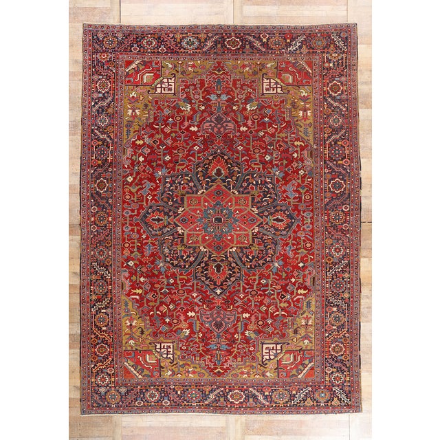 Late 19th Century Persian Heriz Rug, 10'00 X 13'10 For Sale - Image 10 of 10