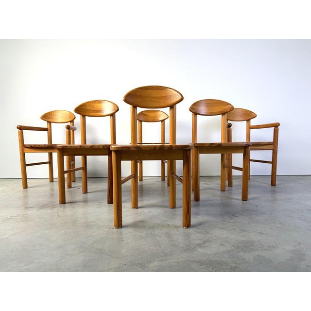 Brown Pine Dining Chairs by Rainer Daumiller for Hirtshals Savvaerk, 1980s, Set of 6 For Sale - Image 8 of 10