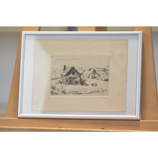 Village Scene, Etching, Ernst Krantz, Circa 1925 For Sale - Image 4 of 6