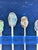 Metal Vintage Semi-Precious Stone Cocktail Picks With Silver Coin Spoon & Presentation Box, Set of 7 For Sale - Image 7 of 8