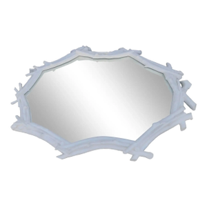 1960s Sirmos White Faux Bamboo Mirror