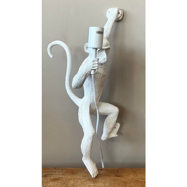 Mid-Century Modern Vintage Boho Resin Monkey Wall Sconce For Sale - Image 3 of 5
