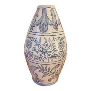 Vintage Portuguese Blue/White Floral Vase